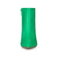 thumbnail image 7 of BLISSFUL STEP Women's Clear Heel Pointy Toe Block Heels Ankle Boots Grass Green 6.5, 7 of 7