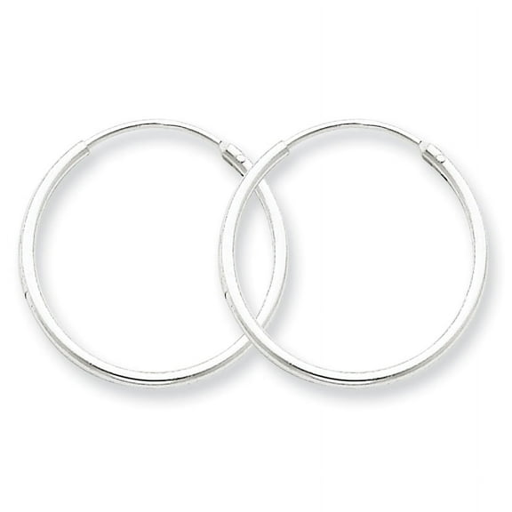 Primal Silver Sterling Silver 1.3mm Hoop Earrings