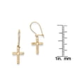 thumbnail image 2 of Primal 14 Karat Yellow Gold Polished and Satin Cross Earrings, 2 of 4