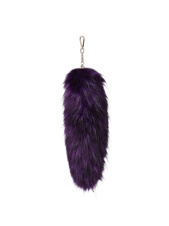 Faux Fox Tail Keychain,Soft Artificial Fox Tail Faux Cat Tail Fox Tail,Handbag Tassel Ring Key Chain for Women