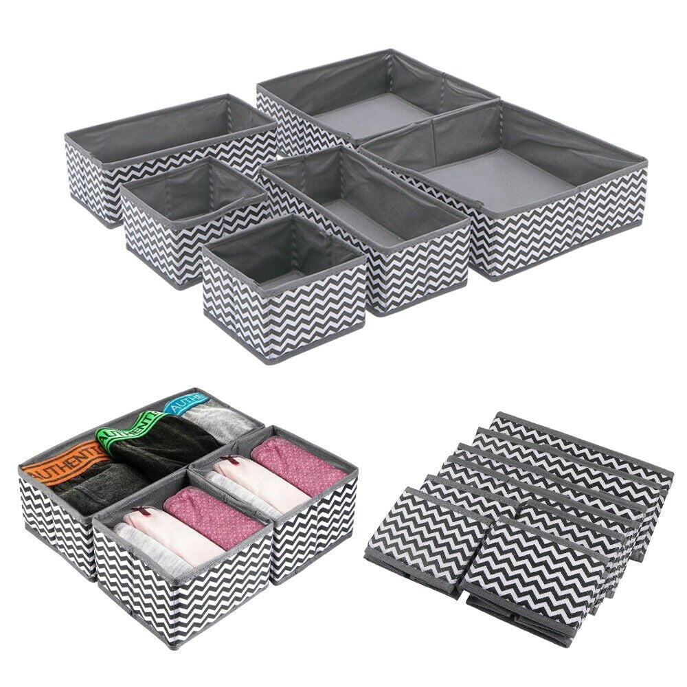 Foldable Storage Drawer Organiser Box Tidy Socks Bra Ties Draw Divider UK 