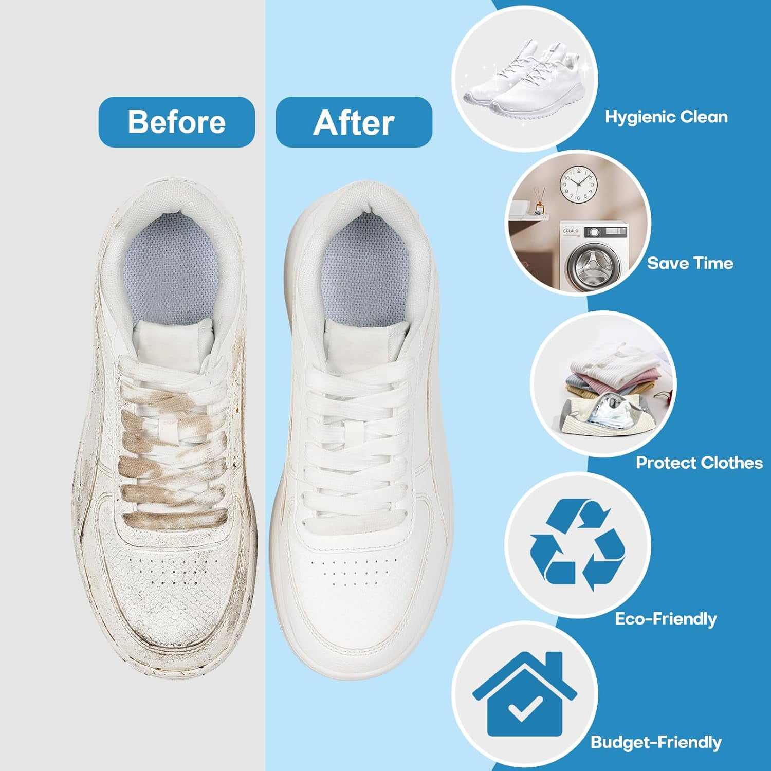 Shoe Washing Machine Bag: Laundry Shoe Bag for Washer and Dryer - 2pc Reusable Shoe Cleaning Bag for Sneaker Tennis Shoes Unstain Cleaner Kit(2 Pcs) Cream 2pcs