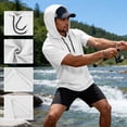 thumbnail image 2 of Short Sleeve Hoodies for Men Comfort Lightweight Athletic Gym Workout Sweatshirt Hooded Fishing Shirt Pullover Hoodie, L, 2 of 7