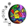 thumbnail image 5 of XMXY Cartoon Doodle Pattern Spare Tire Cover, Universal Waterproof Cover for Jeep RV Tire Wheel Protection, 15 inch, 5 of 8