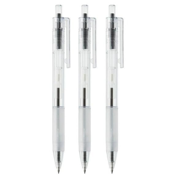 Muji Polycarbonate Clear Ball Point Gel Pen Black 0.7Mm 3Pcs