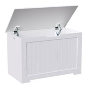 ZENY 30 inch Wood Storage Bench Toy Chest Bench Foot Rest Seat for Bedroom Living Room White