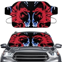 FOR U DESIGNS Dragon Pattern Car Windshield Snow Cover, Freeze Protector for Auto Car Winter Ice Sunshade Protector, Universal Fit SUV Auto Cover Snow Water Proof UV Dust Resistant