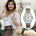 thumbnail image 6 of Avaner Stretch Band Watches for Women: Bohemia Flower Easy Reader Elastic Band Watch Large Face Big Number Analog Quartz Bracelet Watch Expansion Band Wristwatch, 6 of 8