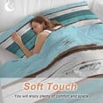 thumbnail image 4 of 3 Piece Turquoise Teal Duvet Cover Set Queen Size, Microfiber Comforter/Quilt Cover with Corner Ties and 2 Pillowcases, Farmhouse Retro Ombre Wooden Grain All Season Soft Bedding with Zipper Closure, 4 of 8