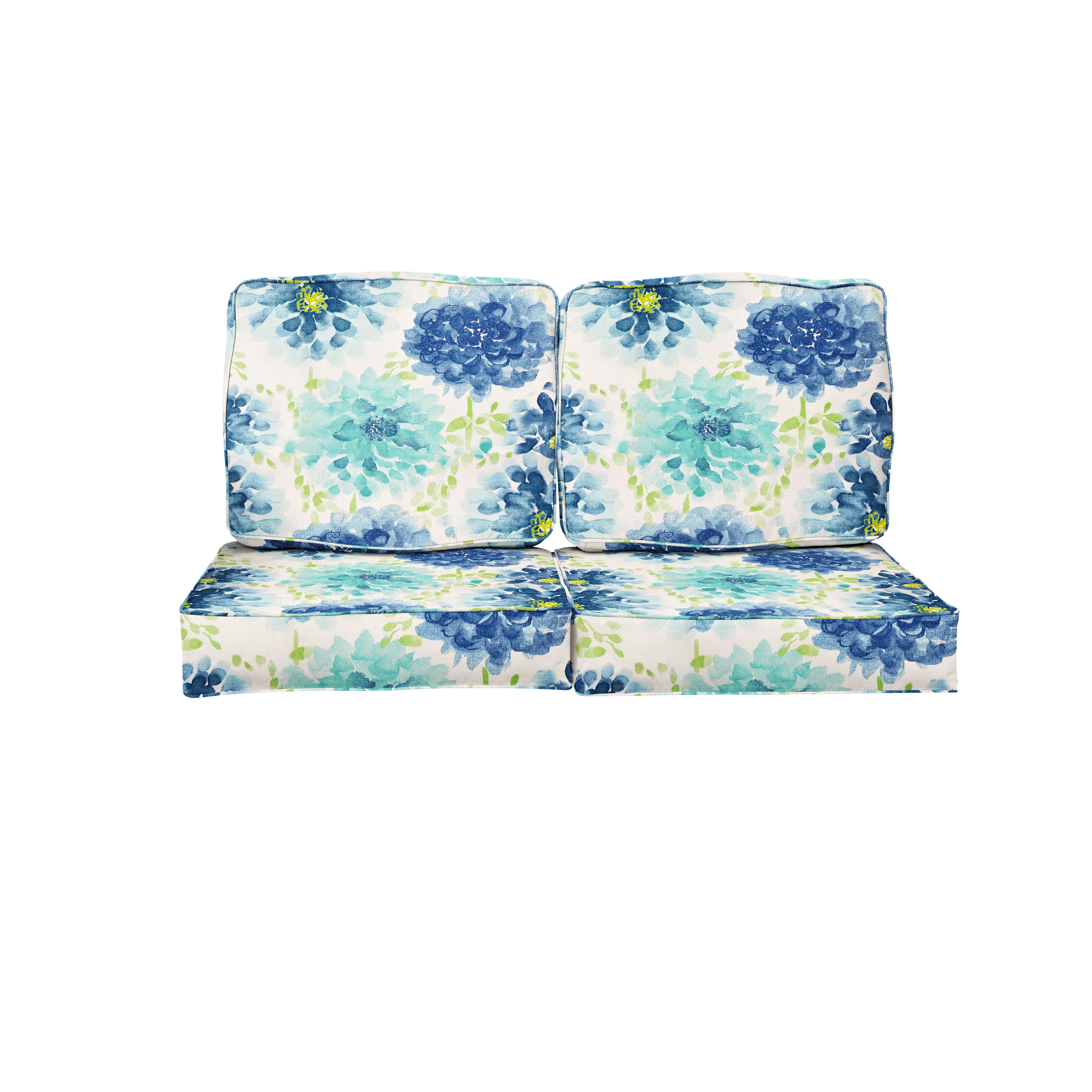 Sorra Home Gardenia Seaglass Indoor/Outdoor Deep Seating Loveseat Cushion Set