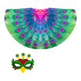 thumbnail image 2 of Capa de disfraz de pavo real con máscara para festival, carnaval, mascarada, decoración, juego de rol Verde, 2 of 7