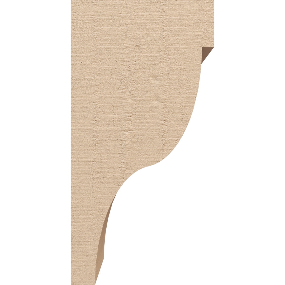 6"W x 6"D x 12"H Wide Garner Rough Cedar Woodgrain TimberThane Corbel, Primed Tan