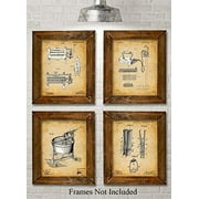 Original Laundry Room Patent Prints - Set of Four Photos (8x10) Unframed - Great Bathroom Decor