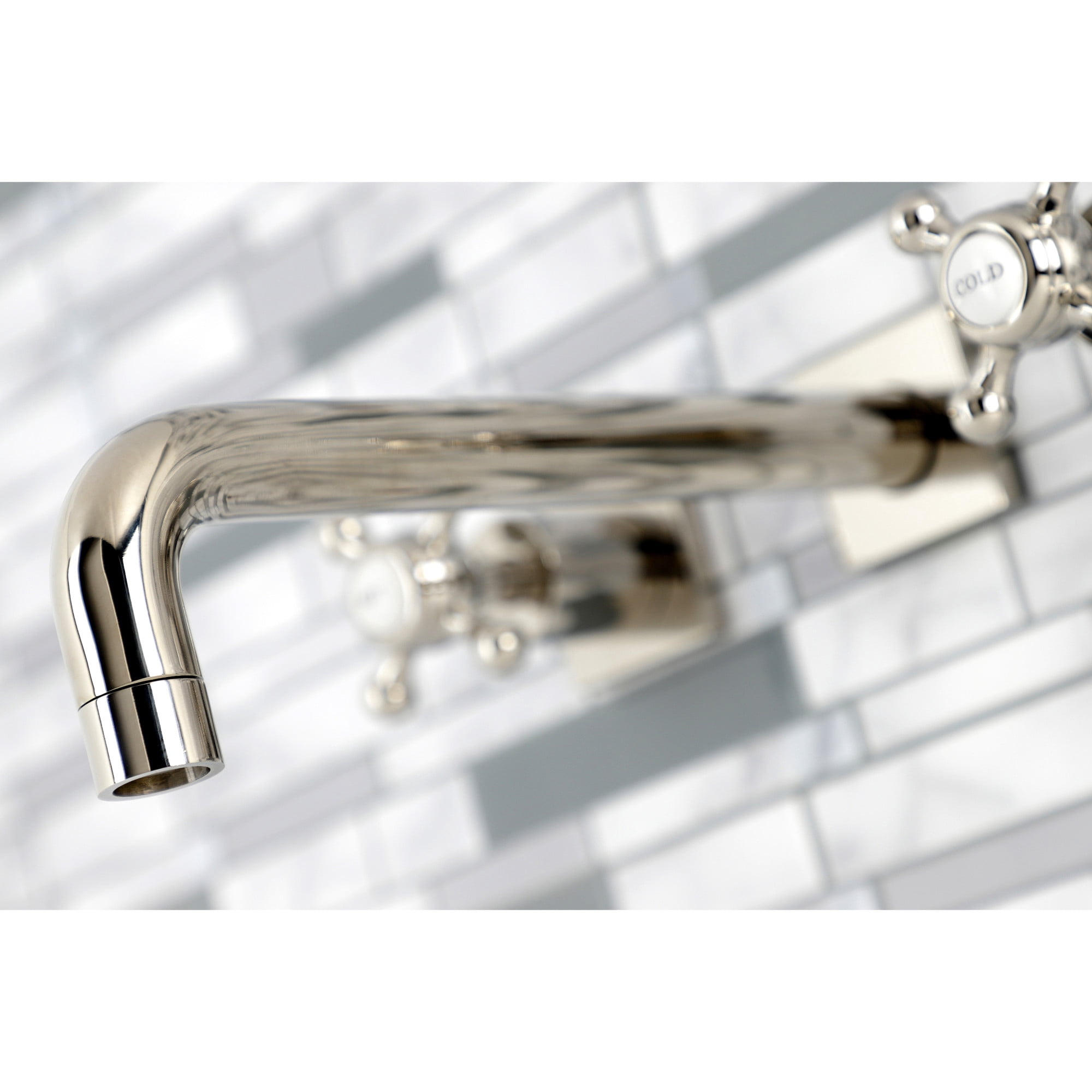 Kingston Brass KS6026BX Metropolitan Two-Handle Wall Mount Roman Tub Faucet, Polished Nickel