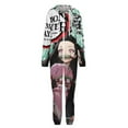 thumbnail image 4 of Demon Slayer Nezuko Unisex Onesie Pajamas Zipper Jumpsuit Hooded One Piece Sleepwear for Family Mens Womens, 4 of 8