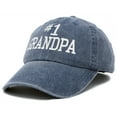 thumbnail image 4 of DALIX Number 1 Grandpa Gift Hat Vintage Cap Washed Cotton in Navy Blue, 4 of 6