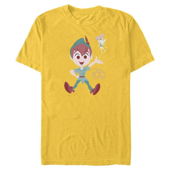 Disney 100 Years of Wonder Peter Pan Tinker Bell Muted D100 - Short Sleeve Blended T-Shirt for Adults - Customized-Yellow