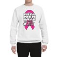 thumbnail image 2 of Real Men Wear Pink Awareness Unisex Crewneck Graphic Sweatshirt, White, X-Large, 2 of 3