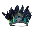 thumbnail image 2 of Accesorios de disfraces de de estilo nacional de plumas, indio de corona para carnaval, fi Halloween, de danza , Adultos Verde Macarena Cintas para el pelo, 2 of 7