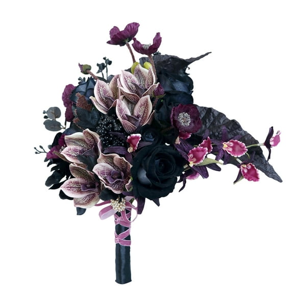 Stylish Hand Tied Floral Bouquets Simulation Butterfly Orchids Silk Flower Home Decor for Weddings, Birthdays and Party