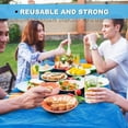 thumbnail image 5 of 12 Pcs Plastic Table Cloths Disposable for Parties Picnic Table Covers with Fall Elastic Fitted Elastic Cover Rectangle Waterproof for Thanks Giving Christmas Picnic(8 Ft, 96 x 30 Inch,Blue), 5 of 7