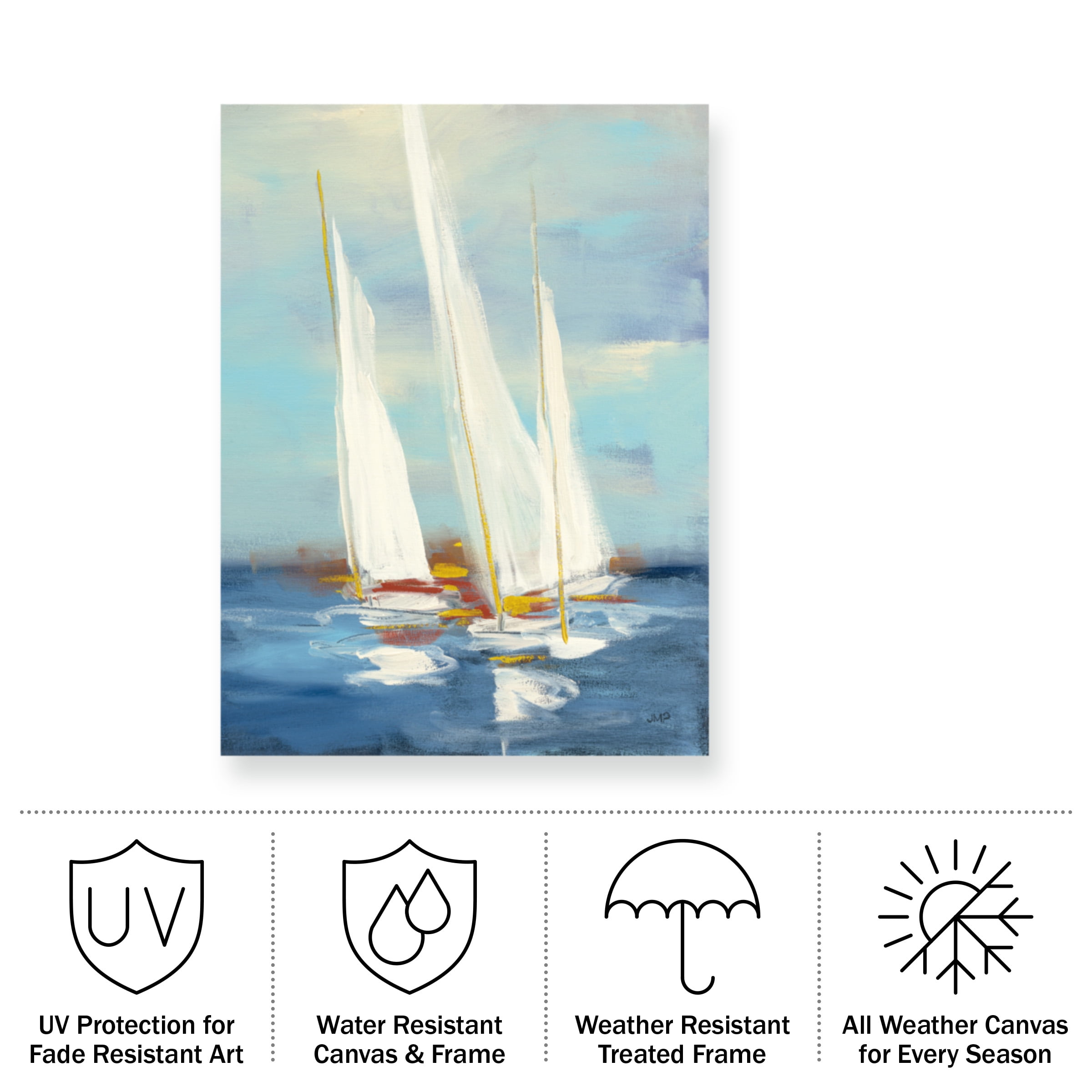 Julia Purinton 'Summer Regatta III Red Yellow' Outdoor Canvas