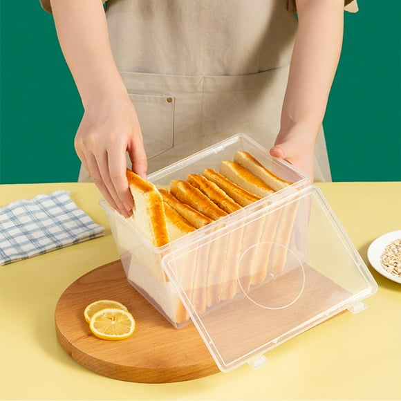 Aqestyerly House Essentials Airtight Bread Storage Containers Bread Box Plastic Reusable Loaf Cake Clear Bread Dispenser Fresh Bread Organizer Bin Apartment Home Essentials Clearance