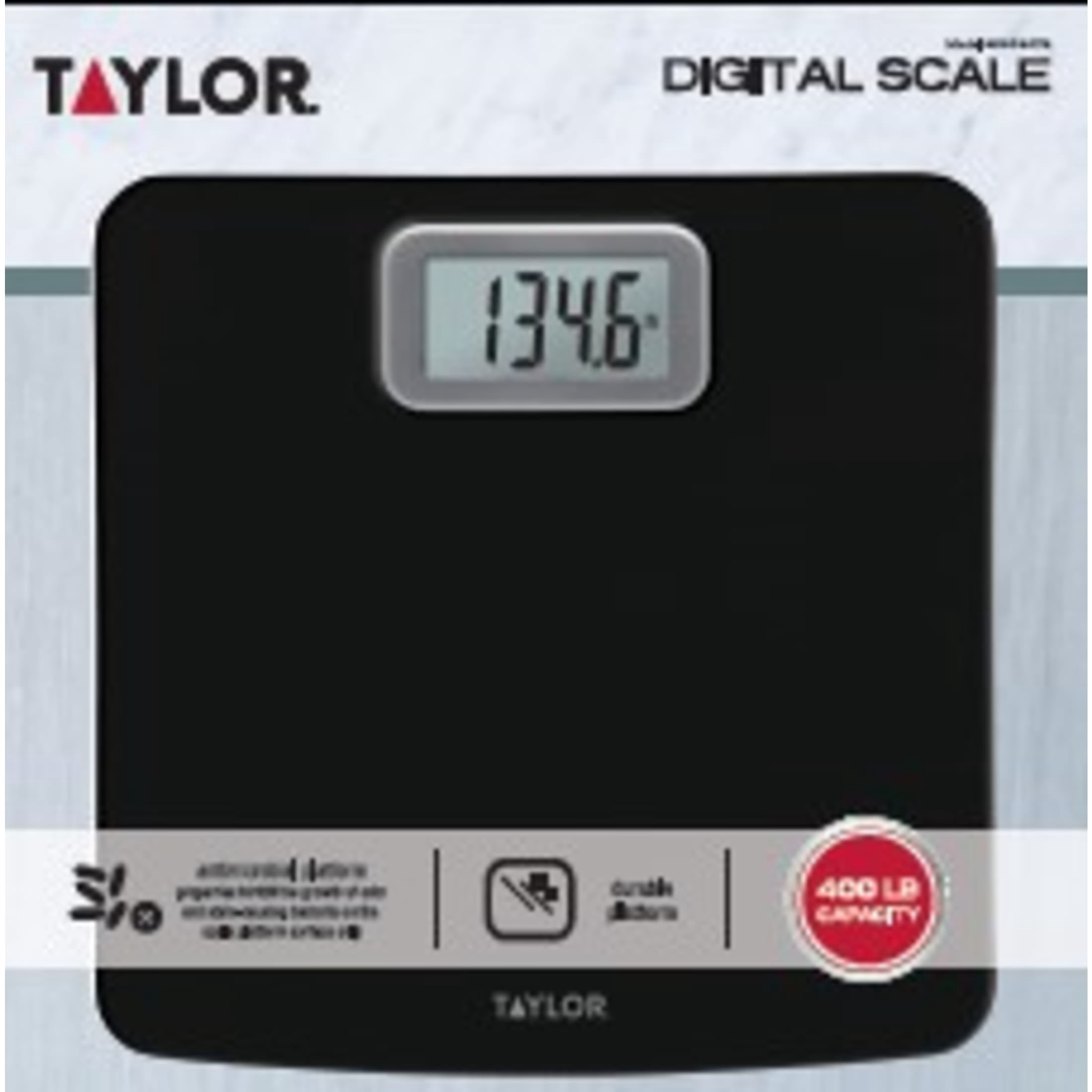 Taylor 11.8 inch by 11.8 inch Digital Bath Scale, Black