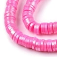 thumbnail image 4 of 10 strand Handmade Polymer Clay Beads Strands Pearlized Disc/Flat Round Heishi Beads Flamingo 6mm Hole: 1.5mm 15.75''(40cm) Polymer Clay, 4 of 7
