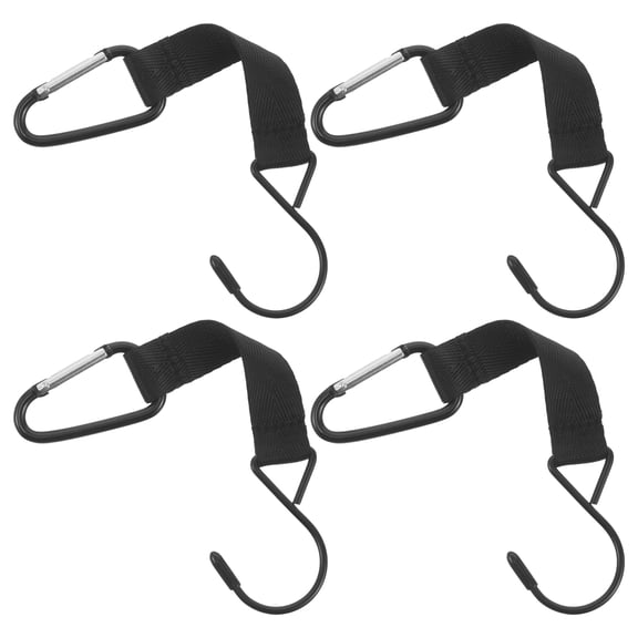 Baluue Black Fence Hooks for Sports Bags Versatile Use in Outdoor Settings 4Pcs