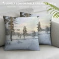 thumbnail image 3 of Orinice Snow Trees Trail Graphic Decorative Cushion Throw Pillow Cover Short Plush Winter Square 1PC 18x18in, 3 of 5