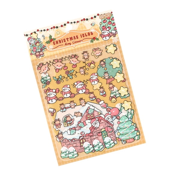 Christmas Scene Stickers Pack, Decorative Journaling Labels for Kids Craft, Holiday Scrapbooking Supplies Girls Boys