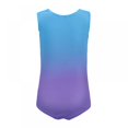 thumbnail image 3 of AMERTEER European American Ballet Gymnastics Dance Practice Clothes Sleeveless Shoulder  Bright Spotted gradient color Body Suit Blue#01, 3 of 8