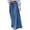 Blue, variant on Chouyatou Women's Casual Tie Knot Denim Pant High Waist Wide Leg Dressy Jean Pants Palazzo Culottes with Pockets