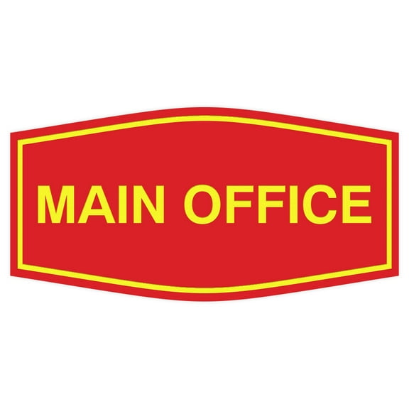 Fancy Main Office Sign (Red/Yellow) - Medium