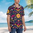 thumbnail image 5 of Xecao Cinco De Mayo Floral print Hawaiian shirt - a stylish short-sleeve button-down for men, perfect for casual beach and tropical outings., 5 of 9