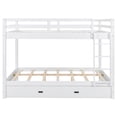 thumbnail image 5 of EUROCO Queen over Queen Size Bunk Bed with Trundle for Kids Teens Adults, White, 5 of 12