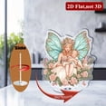 thumbnail image 4 of A rotating acrylic display features a fairy with wings and a baby, surrounded by pink roses and a blue butterfly, all against a white background, 4 of 8