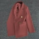 thumbnail image 1 of Blazer de mujer, moda informal, color liso, bolsillo, cuello vuelto, blusa de manga larga, blazer, blusa de dacrón para mujer, 1 of 3