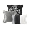 thumbnail image 6 of Madison Park Striped Blaire 7-piece Queen  Comforter Set With Decorative Pillows, Gray, 6 of 6