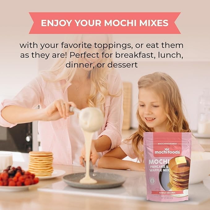 Mochi Foods Mochi Pancake & Waffle Mix, Hawaii Original (3.3 Pounds)