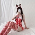 thumbnail image 1 of Ropa interior sexy roja uniforme tentación día de Año Nuevo alce peluche sexy Siaman Nets traje, 1 of 6
