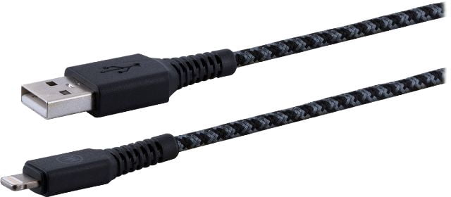 EcoSurvivor USB to Lightning Cable, Mesh Durable, 4ft, Black, 37597