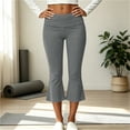 thumbnail image 4 of ShomPort Capri Pants for Women Fold over Low Waist Wide Leg Comfy Summer Lounge Capris Going Out Yoga Pants, 4 of 6