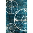 thumbnail image 2 of Grey, Jace 23x32 Gold Ornate Wood Framed with Double Matting Museum Art Print Titled - Wooden Compass Blue, 2 of 4