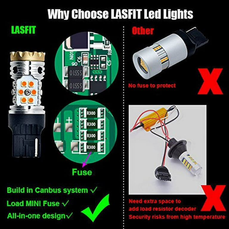 2pcs 1156 Led Bulb Amber Turn Signal Light Anti Hyper Flash Canbus