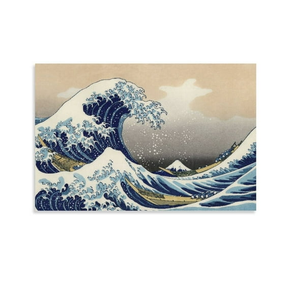 The Great Wave at Kanagawa 1829 Canvas Art Poster And Wall Art Picture Print Modern Family Bedroom Decor Posters,Unframe-style,08x12inch(20x30cm)