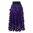 thumbnail image 4 of HNMKIU Women's Retro High Waist A Line Midi Skirt with 3D Polka Dot Yarn Design Half Length Skirt Purple，L, 4 of 7
