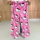 thumbnail image 4 of 2024 Anime Sanrio Hello Kitty Pijamas Negro Franela Mujeres Kawaii Lana Blanco Dibujos Animados Casual Pantalones de Casa Otoño Moda Pantalones, 4 of 5