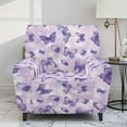 thumbnail image 2 of Xixirimido Butterflies Purple Pattern Stretch Recliner Slipcovers Printed Sofa Cover 4-Piece Lazy Boy Chair Covers Recliner Chair Cover with Side Pockets Furniture Protector for Living Room, 2 of 8